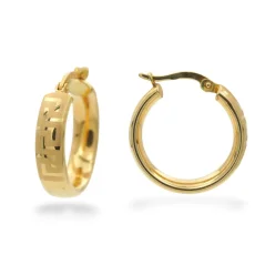 Zlaté kruhové náušnice 2cm s antickým motivem 2,54g