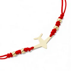 Šňůrkový náramek se zlatem Letadlo