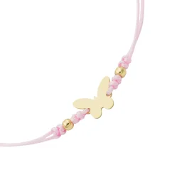 Šňůrkový náramek se zlatem Motýl