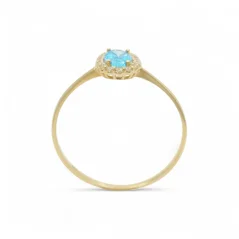 Zlatý prsten s topazem a zirkony