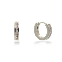 Jemné kruhové náušnice ze stříbra se zirkony