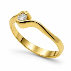Zásnubní stříbrný pozlacený prsten se zirkonem