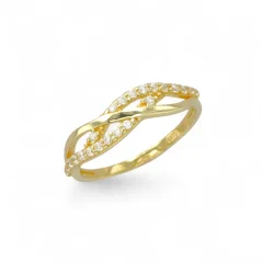 Zlatý prsten s kamínky 1,52g