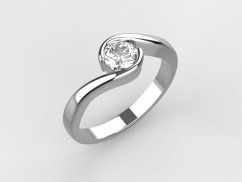 Zásnubní prsten s 0,5 ct lab grown diamantem v bílém zlatě