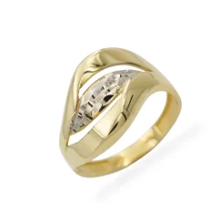 Kombinovaný zlatý prsten s gravírem 2,54g