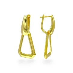 Luxusní zlaté náušnice visací geometrické 4,62g