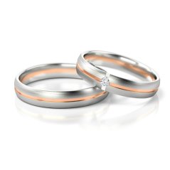 Snubní souprava prstenů s přírodním diamantem