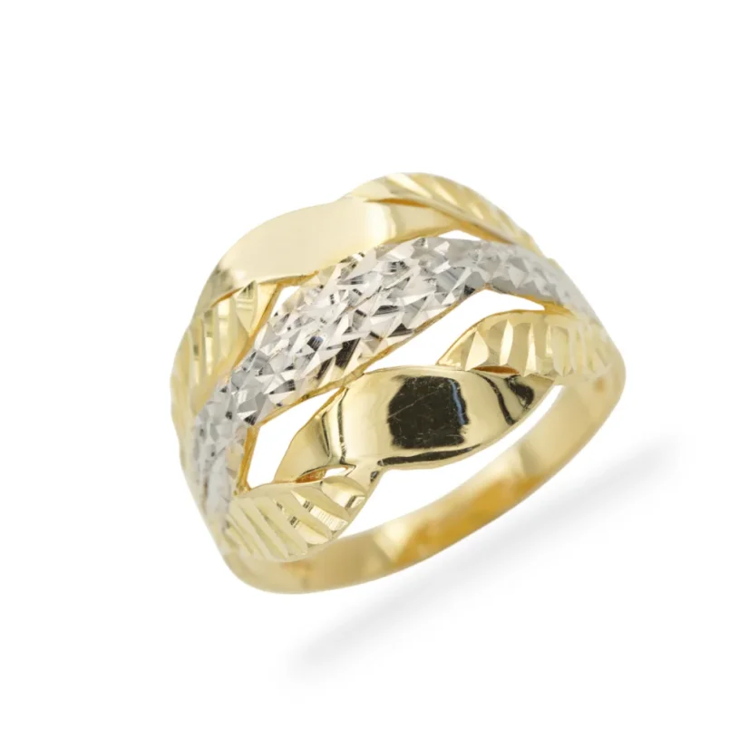 Kombinovaný zlatý prsten s gravírem 3,00g