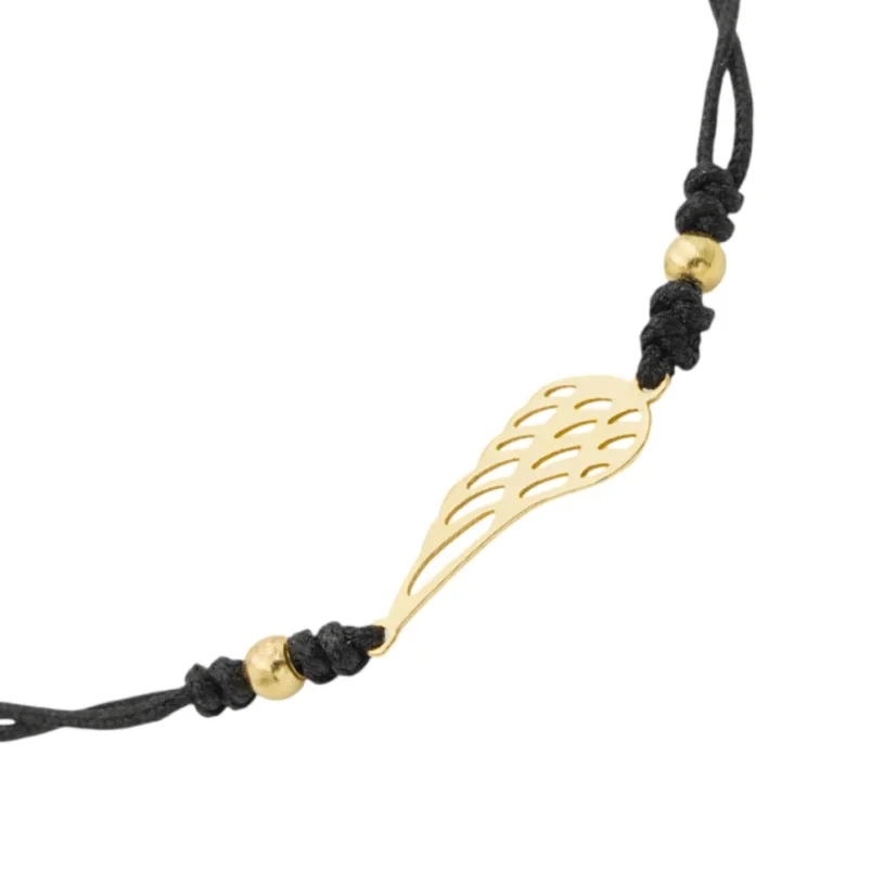 Šňůrkový náramek se zlatem Křídlo