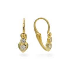 Dětské zlaté náušnice s čirými zirkony 1,25g
