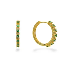 Stříbrné pozlacené kruhové náušnice 2cm s barevnými zirkony