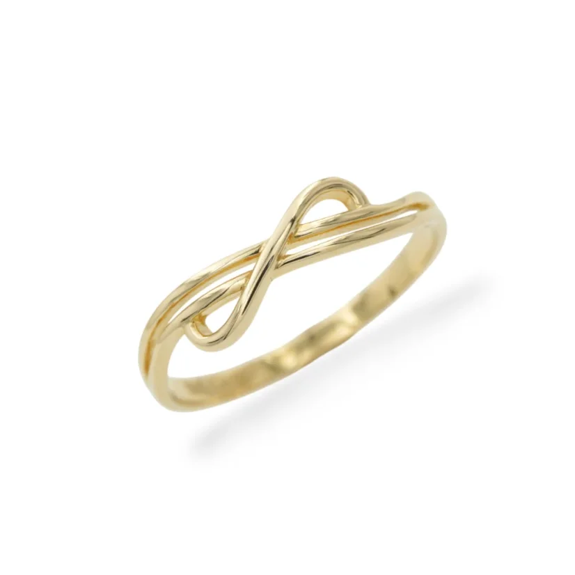 Elegantní zlatý prsten nekonečno