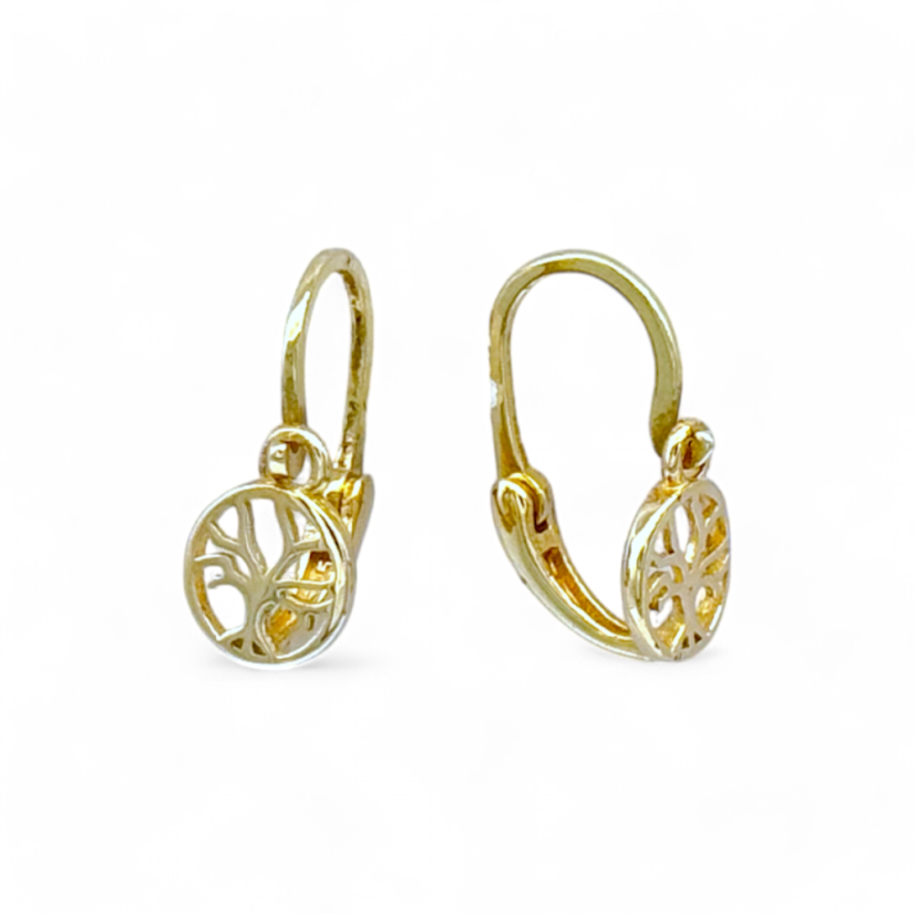 Zlaté dětské náušnice Strom Života 0,95g