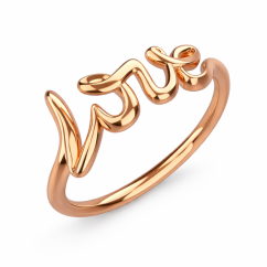 Designový prsten Love z růžového zlata