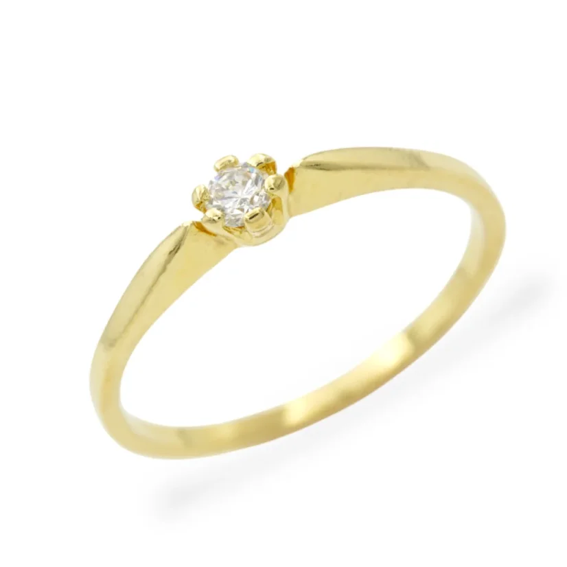 Jemný zásnubní stříbrný prsten se zirkonem - Velikost: 54