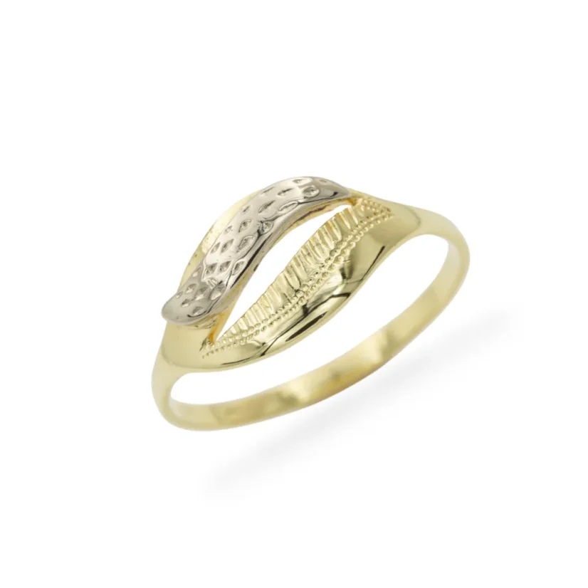 Zlatý prsten s bílým zlatem 1,82g