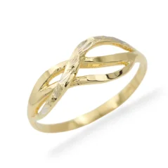 Elegantní zlatý prsten s proplétaným motivem nekonečna 1,26g