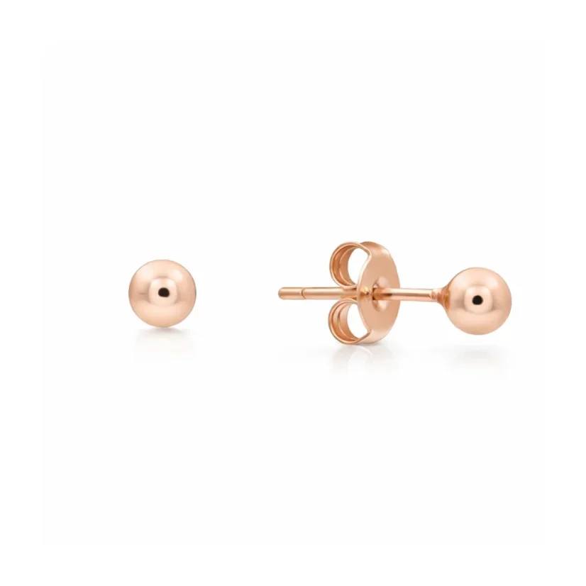 Minimalistické stříbrné peckové náušnice rose gold