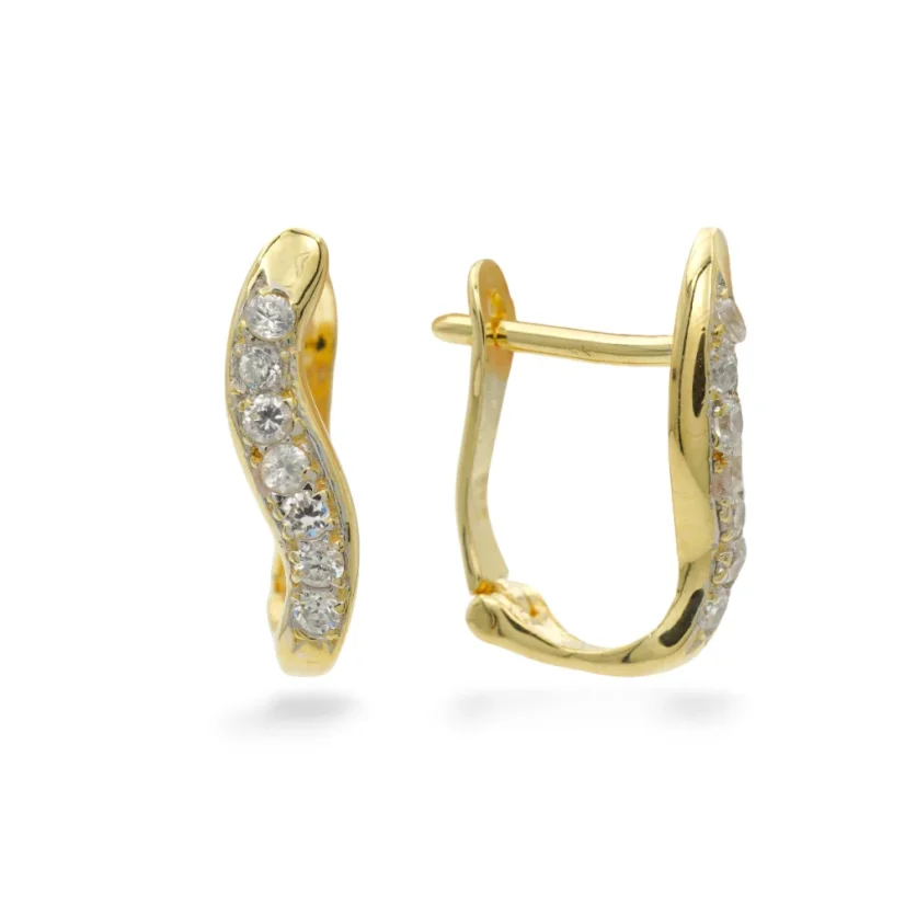 Zlaté náušnice s čirými zirkony 2,52g