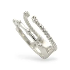 Designový stříbrný prsten dvojitý