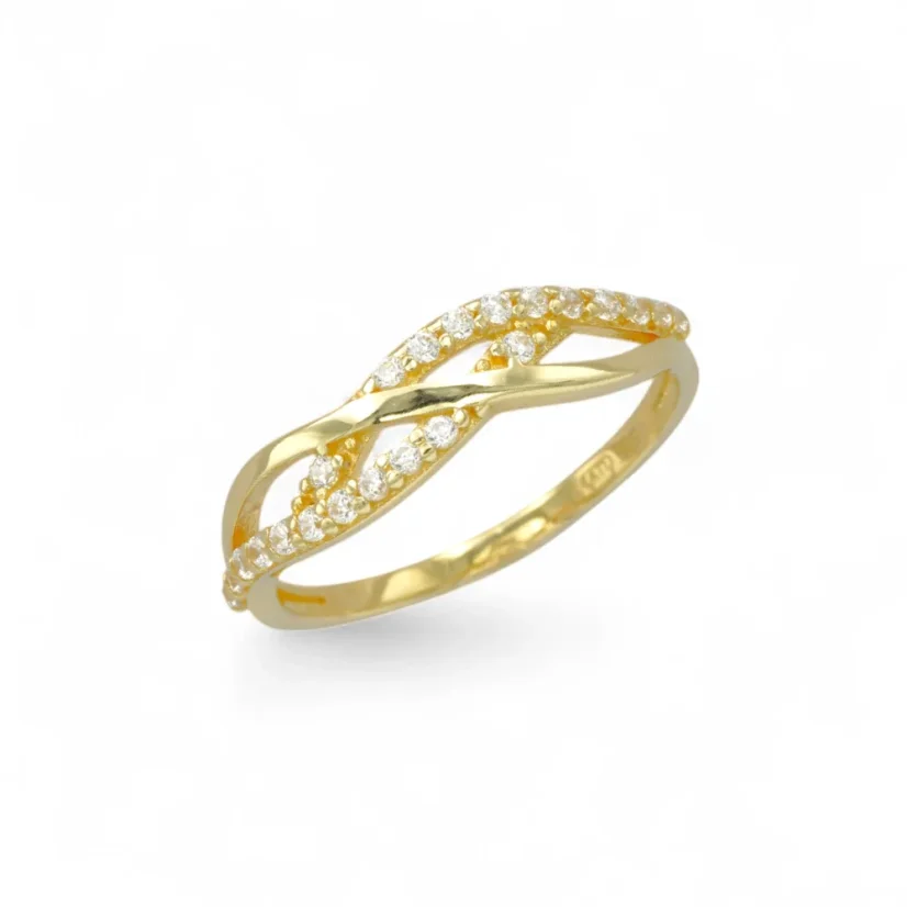 Zlatý prsten s kamínky 1,52g