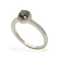 Stříbrný prsten se zirkony Dark