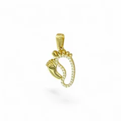 Zlatý přívěsek Nožičky s kamínky 1,43g