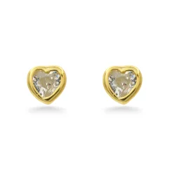Stříbrné peckové náušnice srdíčka se zirkony