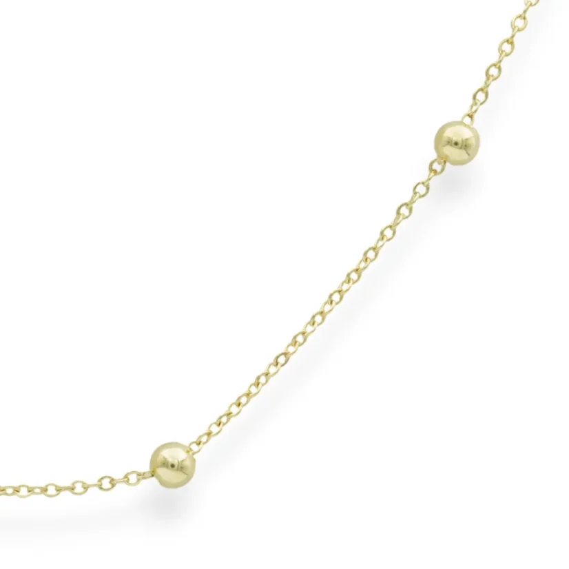 Zlatý řetízek Anker s kuličkami 42cm 2,56g