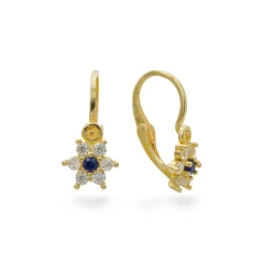 Dětské náušnice květinky s barevnými zirkony 1,50g