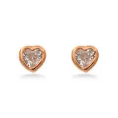 Stříbrné peckové náušnice srdíčka se zirkony