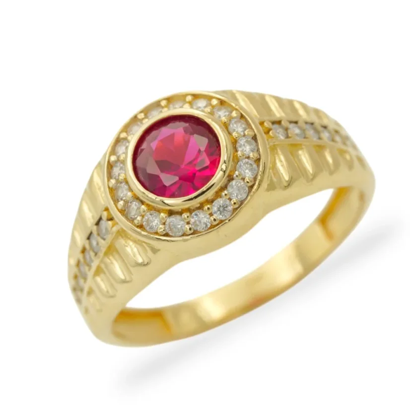 Zlatý pánský prsten na malíček se zirkony 2,80g