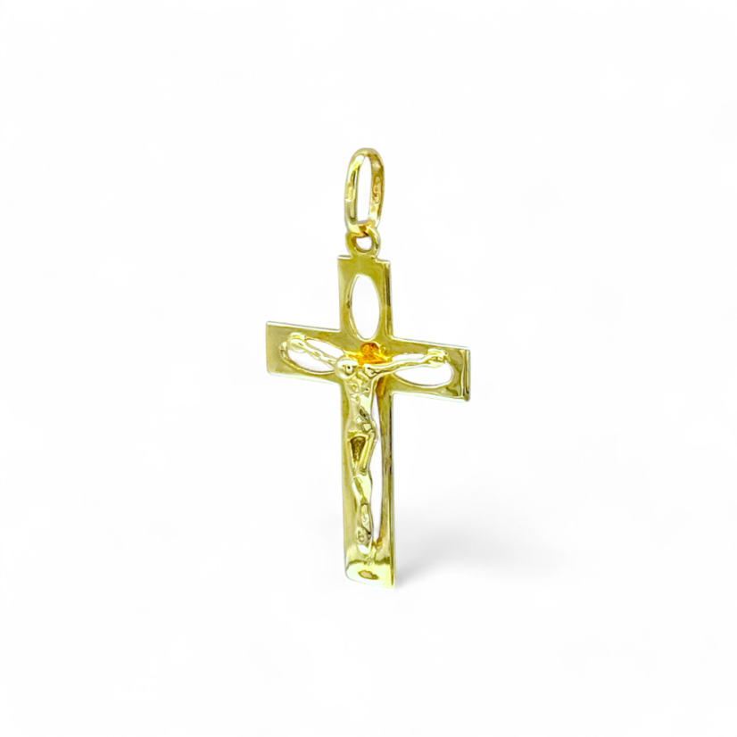 Zlatý přívěsek Křížek s Ježíšem 1,40g