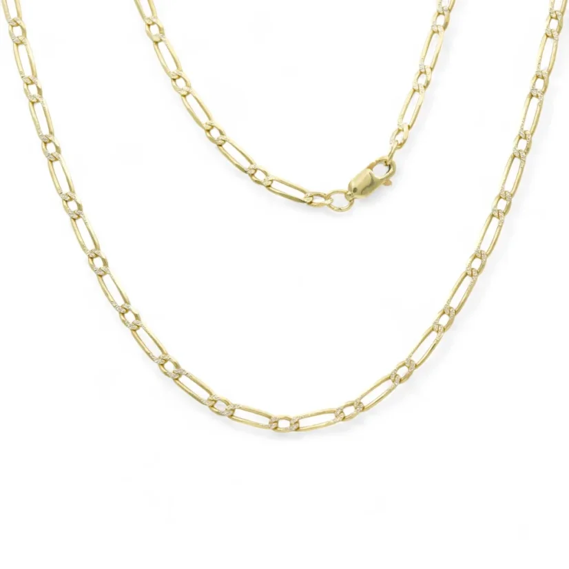 Zlatý řetízek Figaro zdobený plný 55cm 8,10g