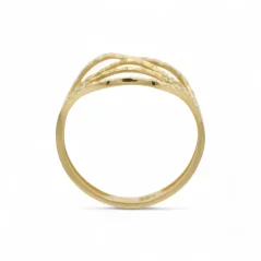 Celozlatý prsten s gravírovanými vlnkami