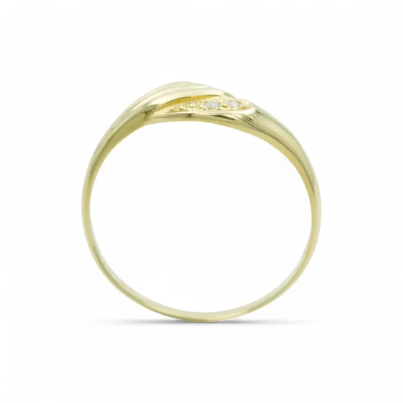 Zlatý prsten s čirými zirkony 1,76g