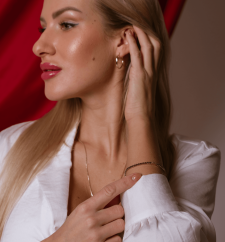 Zlatý tenisový náramek se zirkony 17cm