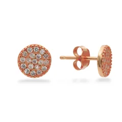 Stříbrné pozlacené peckové náušnice zdobené zirkony