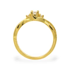 Zdobený zásnubní stříbrný prsten se zirkony