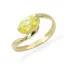 Zlatý prsten s oválným zeleným zirkonem 1,51g