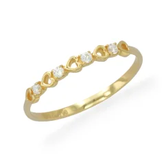 Zlatý prsten se Srdíčky a zirkony