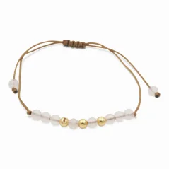 Šňůrkový náramek se zlatem a růženínem