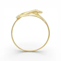 Jemný designový zlatý prsten se zirkonem v. 52 0,91g