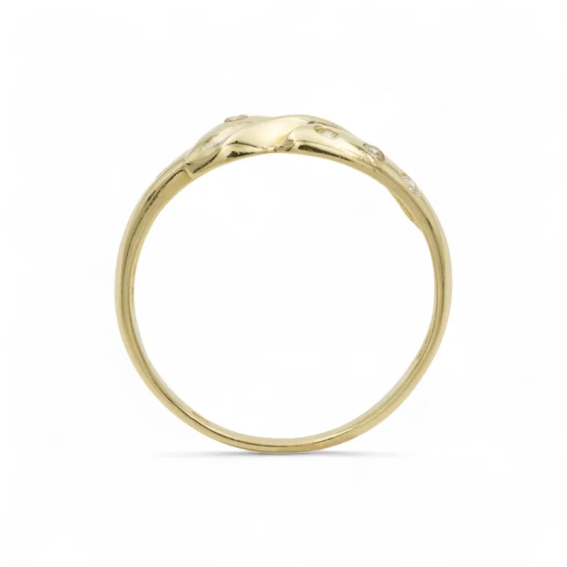 Zlatý prsten s čirými zirkony 1,51g