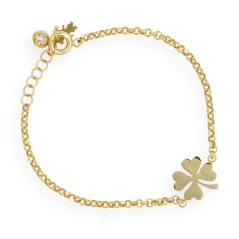 Zlatý náramek Rolo se čtyřlístkem 18 - 20cm 4,16g