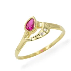 Zlatý prsten do špičky se zirkony 1,44g