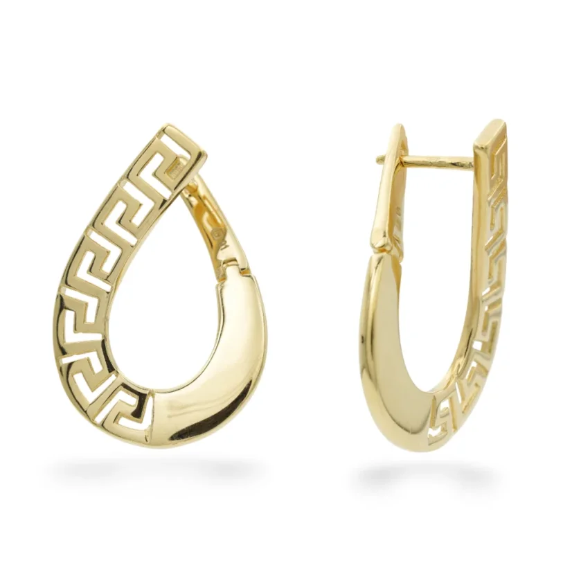 Zlaté náušnice Teardrop s antickým vzorem 4,30g