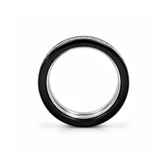 Keramický prsten se stříbrem a zirkony