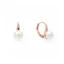 Stříbrné patentové náušnice s perlou rose gold