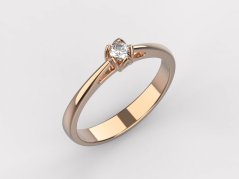 Zásnubní prsten ze zlata s přírodním diamantem